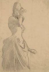 Frau mit Fernglas, ca. 1888