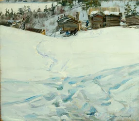 Bergbauernhof in Winterlandschaft