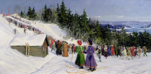 Skirennen in Fjelkenbakken