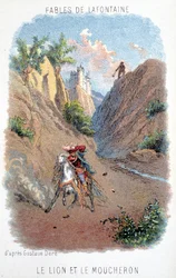 Fabeln von La Fontaine: Der Löwe und die Mücke, nach Gustave Doré