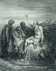 Hiob und seine Freunde, graviert von J. Regnier, ca. 1868
