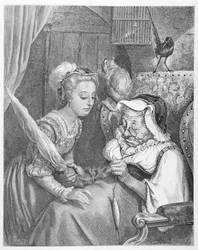 Die Prinzessin und die Fee Spite, graviert von Stephane Pannemaker (1847-1930) 1861