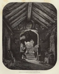 Innenraum eines etruskischen Grabes bei Perugia