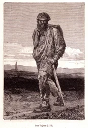 Jean Valjean in Victor Hugos „Die Elenden“, illustriert von Brion, herausgegeben von Hetzel und Lacroix