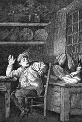 Der Diebstahl von Jean Valjean - in „Les Misérables“ von Victor Hugo, ill. von Brion, ed. Hetzel und Lacroix