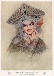 Porträt von Maria Nikolaievna Kuznetsova, berühmte russische Opernsängerin und Tänzerin im frühen 20. Jahrhundert