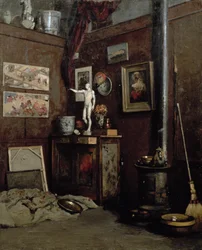 Innenansicht eines Ateliers, um 1872-74