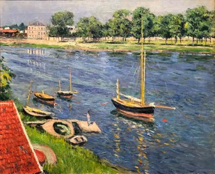 Die Seine bei Argenteuil, Boote vor Anker, 1883