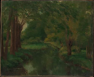 Ein Bach in einer Lichtung (möglicherweise "Bach, Tal von Fontcouverte; Studie")
