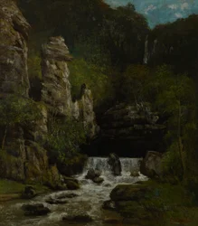 Landschaft mit einem Wasserfall