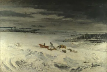 Die Diligence im Schnee, 1860