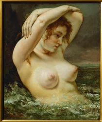 Frau und Welle