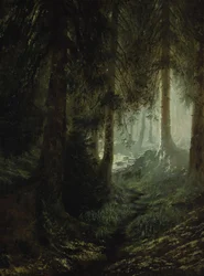 Hirsch in einer Waldlandschaft