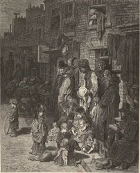 Gustave Doré - Wentworth Street Whitechapel - London, eine Pilgerreise