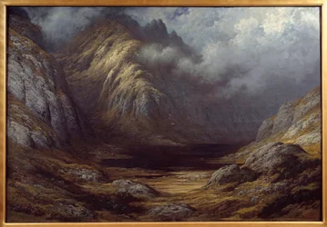 Ein See in Schottland nach dem Sturm. Gemälde von Gustave Dore (1832-1883)