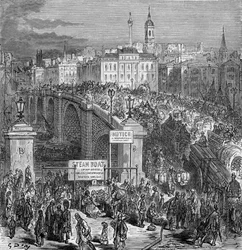 Geschäftige Szene auf der London Bridge