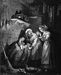 Aschenputtel: Illustration von Gustave Doré - in „Les Contes“ von Charles Perrault