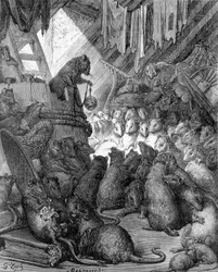 Ratshaltung - in „Fabeln“ von La Fontaine, illustriert von Gustave Doré