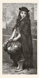Blumenmädchen nach einem Werk von Gustave Dore. Aus Leben und Erinnerungen von Gustave Dore, veröffentlicht 1885.