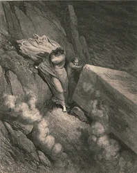 Aus dem tiefen Abgrund, hinter dem Deckel eines großen Denkmals standen wir zurückgezogen, um 1890