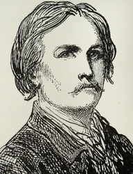 Gustave Doré - 1832-73 französischer Künstler und Buchillustrator, Gravur nach einer Selbstporträtskizze