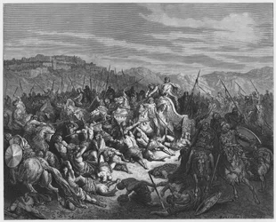 Gustave Doré Bibel: Schlachtung der Syrer durch die Kinder Israels