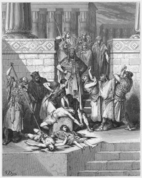 Gustave Doré Bibel: Abschlachtung der Söhne Zedekias vor ihrem Vater
