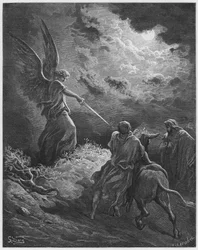 Gustave Dore Bibel: Der Engel erscheint Bileam