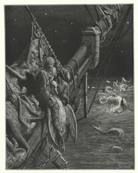 Gustave Doré Illustration für Coleridges Rime of the Ancient Mariner (Gravur)