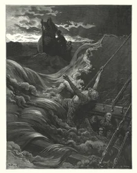 Gustave Doré Illustration für Coleridges Rime of the Ancient Mariner (Gravur)