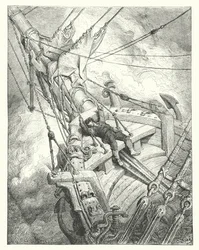 Gustave Doré Illustration für Coleridges Rime of the Ancient Mariner (Gravur)