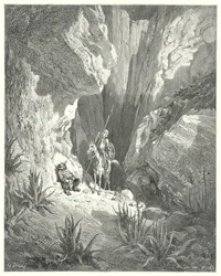 Gustave Dorés Don Quixote: "Das erste, was er fand, war der grobe Entwurf eines Sonetts; also las er es laut vor"