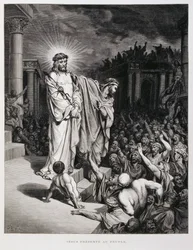 Jesus wird während seines Prozesses dem Volk präsentiert, Illustration aus der Dore-Bibel