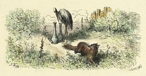 Der Fuchs und der Storch (Gravur von 1861-1868)