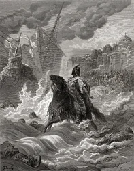 Mohammed II. (1432-81) vor Konstantinopel im Jahr 1453, Illustration aus 