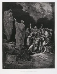 Saul und die Hexe von Endor, Illustration aus der Dore-Bibel