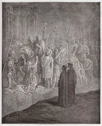 Die Göttliche Komödie, Purgatorio, Gesang 10: Die Marmorskulpturen, die Stolz darstellen - von Dante Alighieri (1265-1321) - Illustration von Gustave Doré (1832-1883)