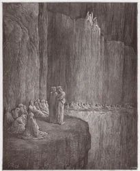 Die Göttliche Komödie (La Divina Commedia), Purgatorio, Gesang 13: Sapia reinigt sein schuldiges Leben - von Dante Alighieri - Illustration von Gustave Dore
