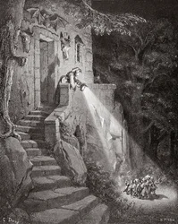 Die Behausung des Ogers, graviert von Heliodore Joseph Pisan, ca. 1868