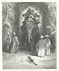 Die Fabeln von La Fontaine: Die Ratte und der Elefant (Stich)