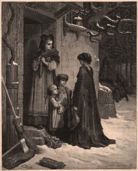 Die Heuschrecke und die Ameise, Illustration aus der Fabel von Jean de la Fontaine