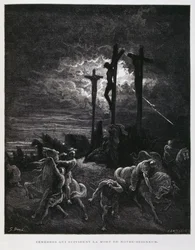 Die Kreuzigung Christi, Illustration aus der Dore-Bibel