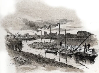 Ivry-sur-Seine, Holzflöße auf der Seine
