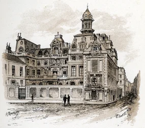 Ansicht des Hotels de la Valletta am Quai des Celestins, Paris
