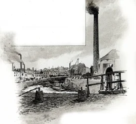 Ansicht des trockenen Flussbetts des Kanals Saint-Martin während der Reinigungsperiode