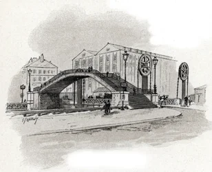 Ansicht der Hubbrücke der Rue de Crimee, Kanal de l