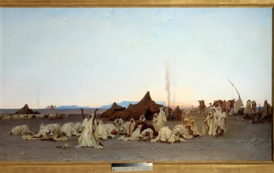 Abendgebet in der Sahara Detail. Gemälde von Gustave Achille Guillaumet (1840-1887) 1863 Paris, Musée d