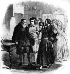 Die Genfer bringen ihre Uhren zu Zacharius. Illustration von 