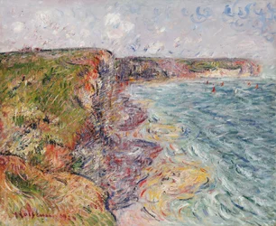 Segelboote nahe den Klippen, Yport