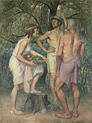 Rückkehr von den Feldern (Triptychon, Seitenflügel)